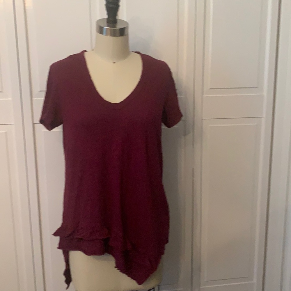 Left If Center 100% cotton ruffle Tee